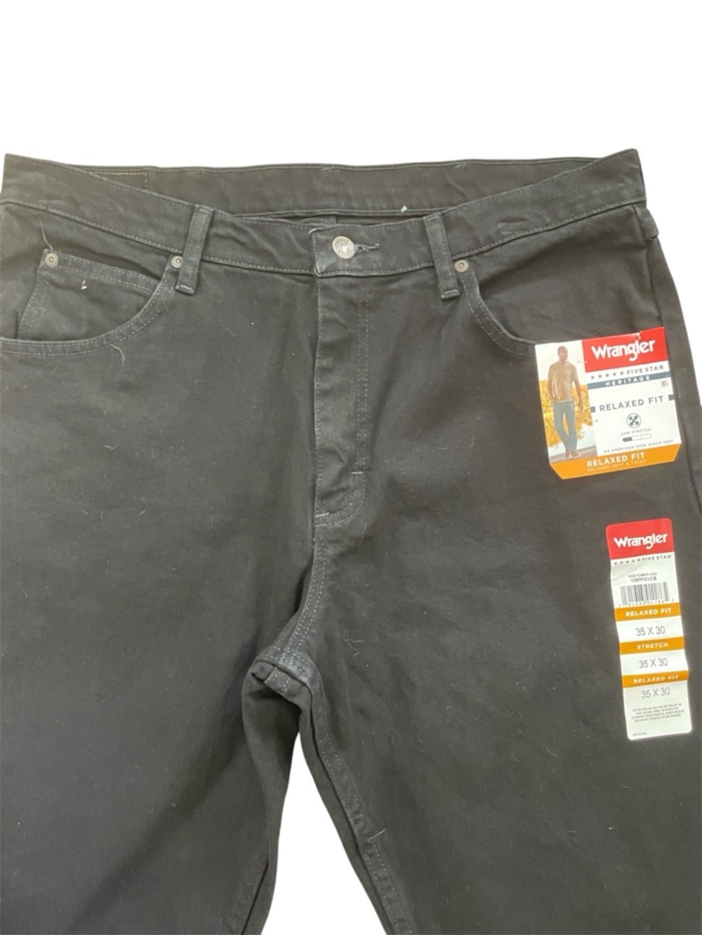 Wrangler Black Heritage Relaxed Fit Jeans 35‎ X 30 - Picture 3 of 7